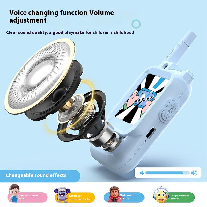 Mini Video Wireless Walkie Talkies for Kids Handheld 2 Pack Rechargeable Intercom Cam Outdoor Family Games Gift for Boys Girls
