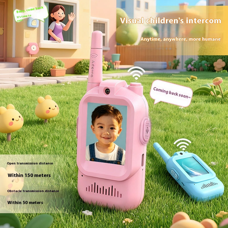 Mini Video Wireless Walkie Talkies for Kids Handheld 2 Pack Rechargeable Intercom Cam Outdoor Family Games Gift for Boys Girls