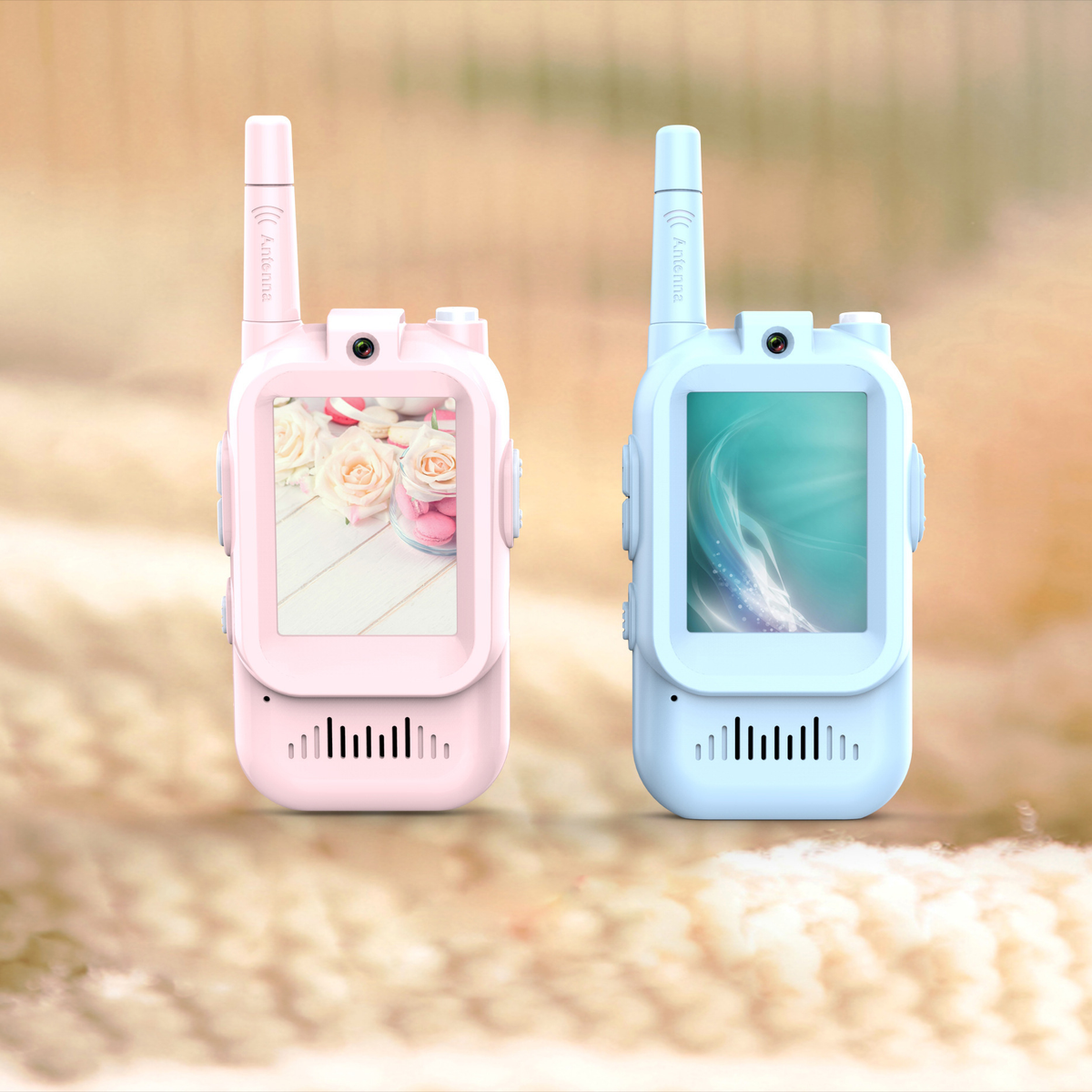 Mini Video Wireless Walkie Talkies for Kids Handheld 2 Pack Rechargeable Intercom Cam Outdoor Family Games Gift for Boys Girls
